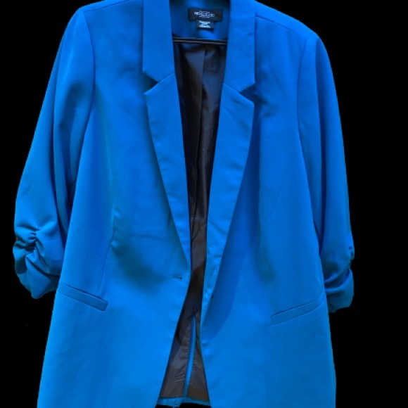 Blazer ruched sleeves, sz 18, NWOT, beautiful silhouette, colour is dark teal - Picture 1 of 3